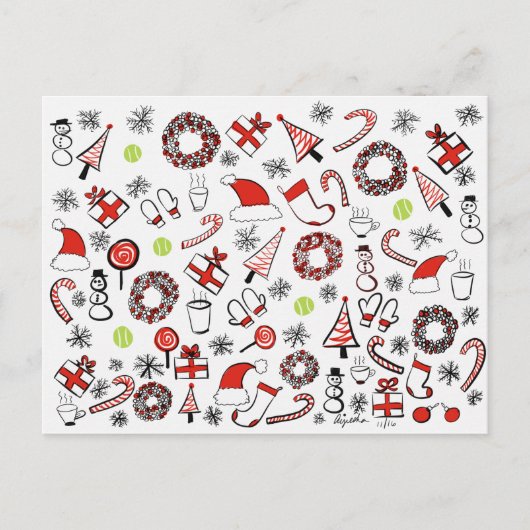 Cartes Pour Fêtes Annuelles Noël de tennis (Devant)