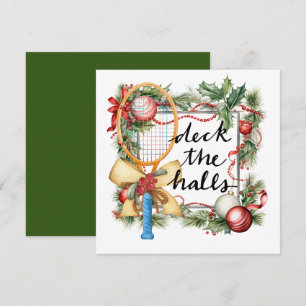 Cartes Pour Fêtes Annuelles Noël de tennis avec raquette