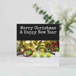 Cartes Pour Fêtes Annuelles Noël de tennis avec thème de tennis