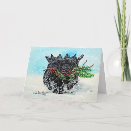 Cartes Pour Fêtes Annuelles Noël de Terrier de cairn (Devant)
