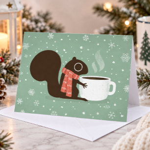 Cartes Pour Fêtes Annuelles Noël de vacances d'hiver de région boisée d'amant