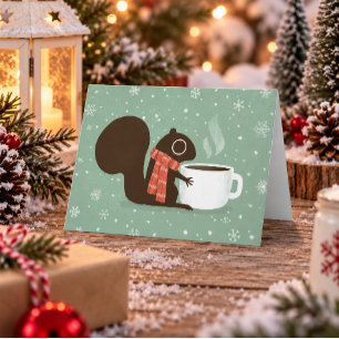 Cartes Pour Fêtes Annuelles Noël de vacances d'hiver de région boisée d'amant