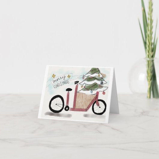 Cartes Pour Fêtes Annuelles Noël de vélo de cargaison (Devant)