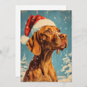 Cartes Pour Fêtes Annuelles Noël de Vizsla (Devant / Derrière)