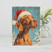 Cartes Pour Fêtes Annuelles Noël de Vizsla (Debout devant)