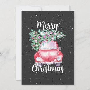 Cartes Pour Fêtes Annuelles Noël de voiture vintage