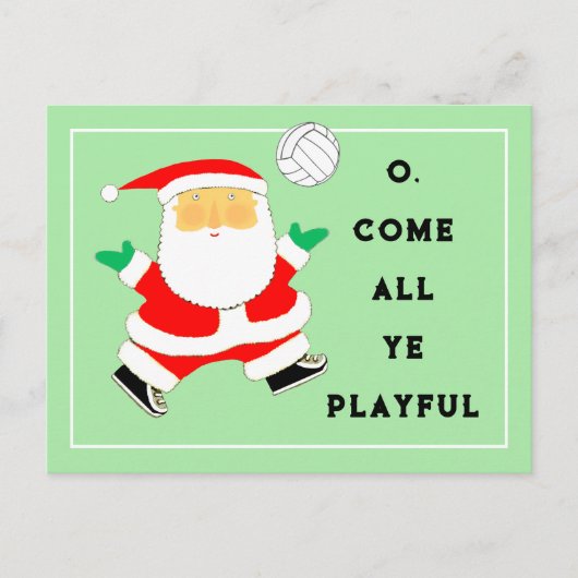 Cartes Pour Fêtes Annuelles Noël de volley-ball (Devant)