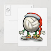 Cartes Pour Fêtes Annuelles Noël de volley-ball (Devant / Derrière)