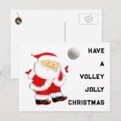 Cartes Pour Fêtes Annuelles Noël de volley-ball (Devant / Derrière)