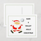 Cartes Pour Fêtes Annuelles Noël de volley-ball (Devant / Derrière)