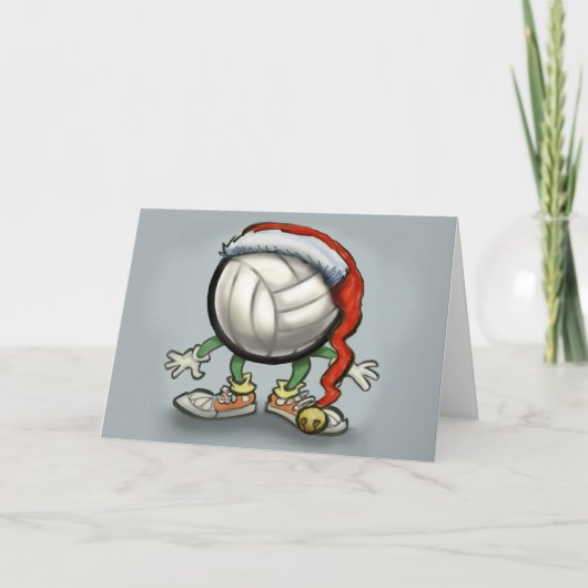 Cartes Pour Fêtes Annuelles Noël de volley-ball (Devant)