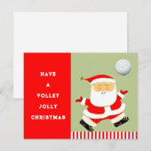 Cartes Pour Fêtes Annuelles Noël de volley-ball (Devant / Derrière)