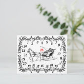 Cartes Pour Fêtes Annuelles Noël Décembre Compte à rebours Calendrier des Aven (Debout devant)