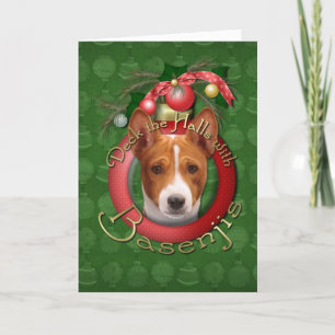 Cartes Pour Fêtes Annuelles Noël - Deck the Halls - Basenjis