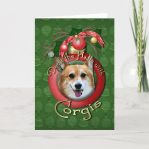 Cartes Pour Fêtes Annuelles Noël - Deck the Halls - Corgis - Owen