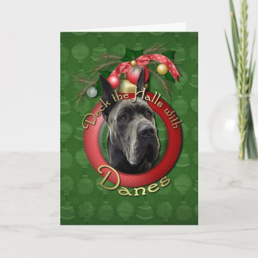 Cartes Pour Fêtes Annuelles Noël - Deck the Halls - Danois - Grey (Devant)