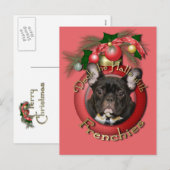 Cartes Pour Fêtes Annuelles Noël - Deck the Halls - Français - Turquoise (Devant / Derrière)