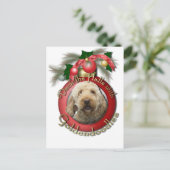 Cartes Pour Fêtes Annuelles Noël - Deck the Halls - Goldendoodles (Debout devant)