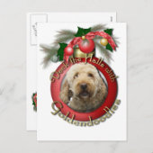 Cartes Pour Fêtes Annuelles Noël - Deck the Halls - Goldendoodles (Devant / Derrière)