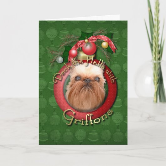 Cartes Pour Fêtes Annuelles Noël - Deck the Halls - Griffons (Devant)