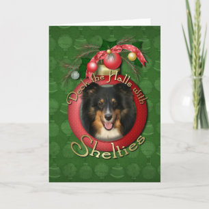 Cartes Pour Fêtes Annuelles Noël - Deck the Halls - Sheltie - Chani