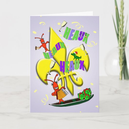 Cartes Pour Fêtes Annuelles Noël d'écrevisses de Cajun (Devant)