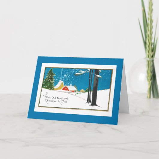 Cartes Pour Fêtes Annuelles Noël démodé à la ferme (Devant)