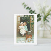 Cartes Pour Fêtes Annuelles Noël démodé, cerf commun (Debout devant)
