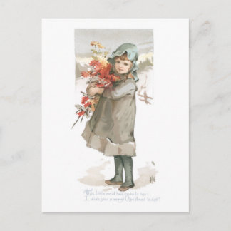 Cartes Pour Fêtes Annuelles Noël démodé, fille