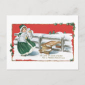 Cartes Pour Fêtes Annuelles Noël démodé, fille (Devant)