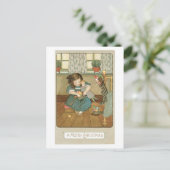 Cartes Pour Fêtes Annuelles Noël démodé, fille avec des poupées (Debout devant)