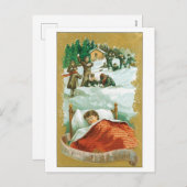 Cartes Pour Fêtes Annuelles Noël démodé, rêve (Devant / Derrière)