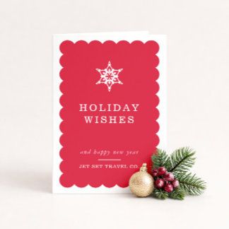 Cartes Pour Fêtes Annuelles NOËL D'ENTREPRISE flocon de neige moderne minimal