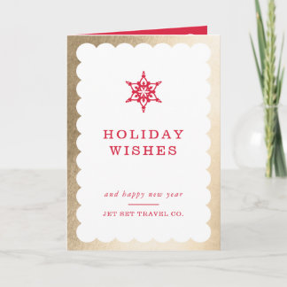 Cartes Pour Fêtes Annuelles NOËL D'ENTREPRISE flocon de neige moderne or