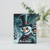 Cartes Pour Fêtes Annuelles Noël Déplaisant de Snowman (Debout devant)