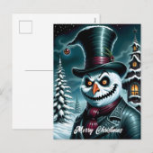 Cartes Pour Fêtes Annuelles Noël Déplaisant de Snowman (Devant / Derrière)