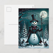 Cartes Pour Fêtes Annuelles Noël Déplaisant de Snowman (Devant / Derrière)