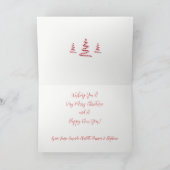 Cartes Pour Fêtes Annuelles Noël des Amoureux des Chiens avec Nom de Famille (Intérieur)