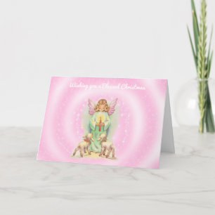 Cartes Pour Fêtes Annuelles Noël des anges et des agneaux