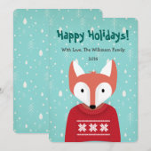 Cartes Pour Fêtes Annuelles Noël des bois (Devant / Derrière)