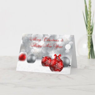 Cartes Pour Fêtes Annuelles Noël des boules métalliques