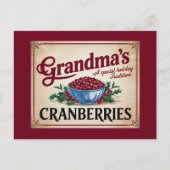 Cartes Pour Fêtes Annuelles Noël des canneberges de grand-mère (Devant)