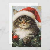 Cartes Pour Fêtes Annuelles Noël des chats de la forêt norvégienne (Devant / Derrière)