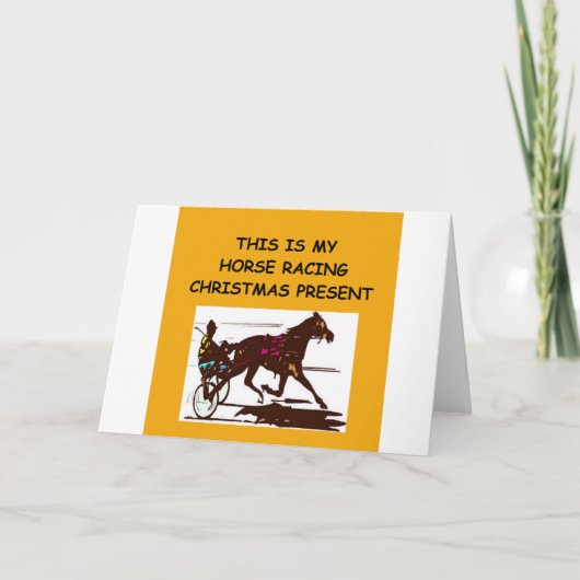 Cartes Pour Fêtes Annuelles Noël des courses de CHEVAL (Devant)