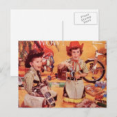 Cartes Pour Fêtes Annuelles Noël des cowboys (Devant / Derrière)