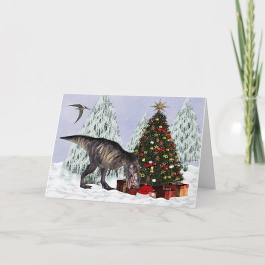 Cartes Pour Fêtes Annuelles Noël des dinosaures (Devant)