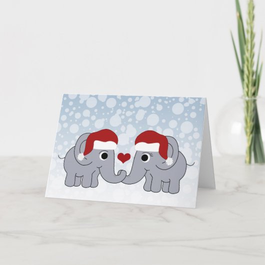 Cartes Pour Fêtes Annuelles Noël des éléphants (Devant)