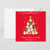 Cartes Pour Fêtes Annuelles Noël des fêtards (Devant / Derrière)