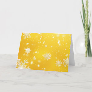 Cartes Pour Fêtes Annuelles Noël des Flammes de neige jaunes/blanches