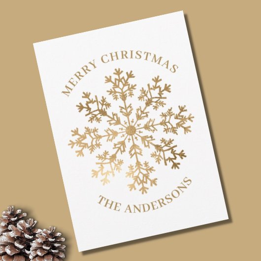 Cartes Pour Fêtes Annuelles Noël des flocs à neige en or
